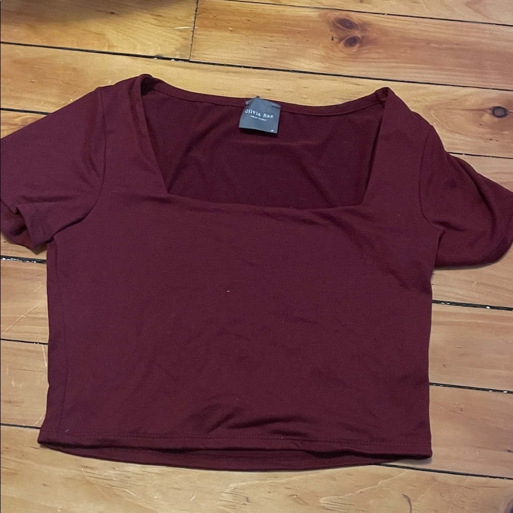 Olivia Rae Burgundy Crop Top